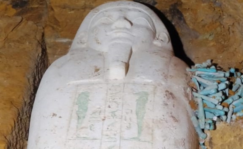 This Immaculately Preserved Limestone Coffin was Just Found at Minya
