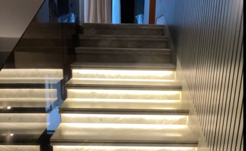 This Smart Staircase by Ahmed Hussein Designs Lights Up With Each Step