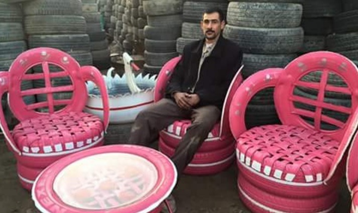 Creative Mansoura Man Transforms Used Tires Into Eclectic Art