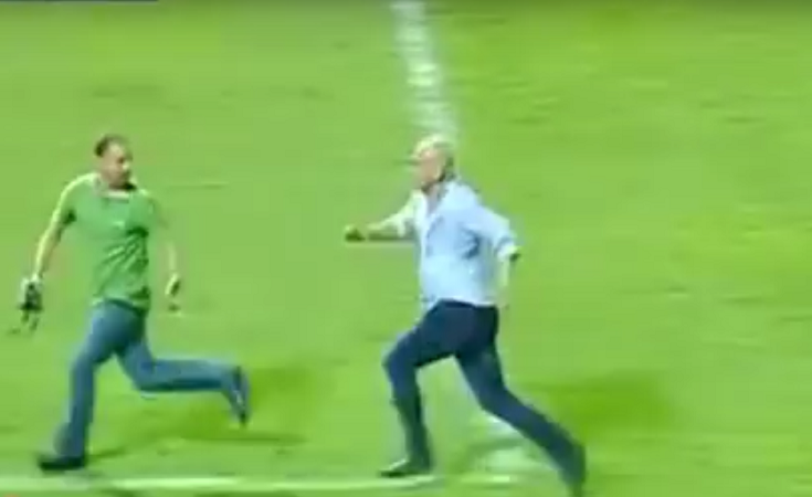 Video: Hossam Hassan Runs Down and Assaults Cameraman in Football Game Fiasco