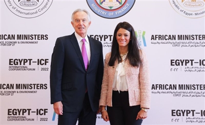 Minister of International Cooperation Meets Tony Blair at Egypt-ICF