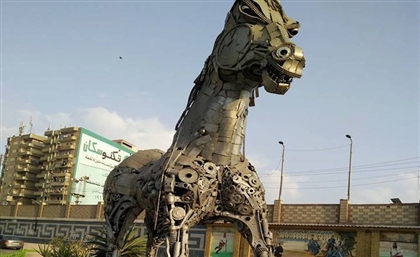 Stunning Horse Statue Made Out of Scrap Metal has Filled Egyptians with Awe
